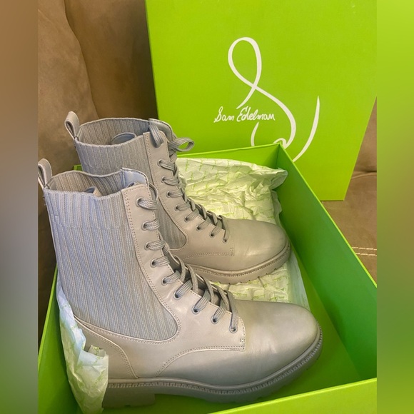 Sam Edelman Ludendorff combat boots, light grey/tan. Size 7 1/2, w/box 1x worn - Picture 4 of 6
